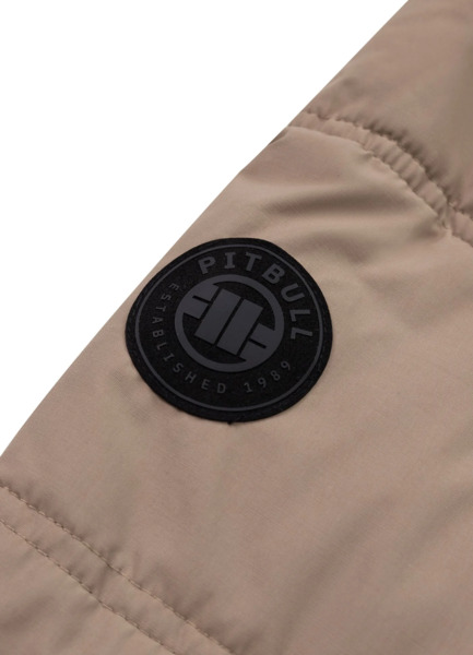 Kurtka zimowa męska z kapturem PIT BULL "BURNT" - ciemny piaskowy