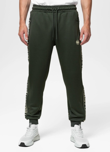 PIT BULL &quot;TAPE LOGO&quot; sweatpants - dark green