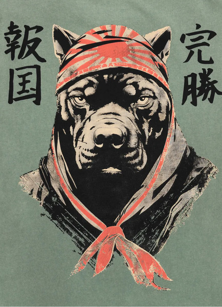 PIT BULL Denim Washed &quot;BRAVERY&quot; T-shirt - green