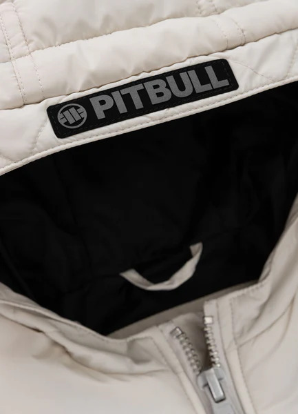 Kurtka zimowa męska z kapturem PIT BULL "GOPHER" - off white