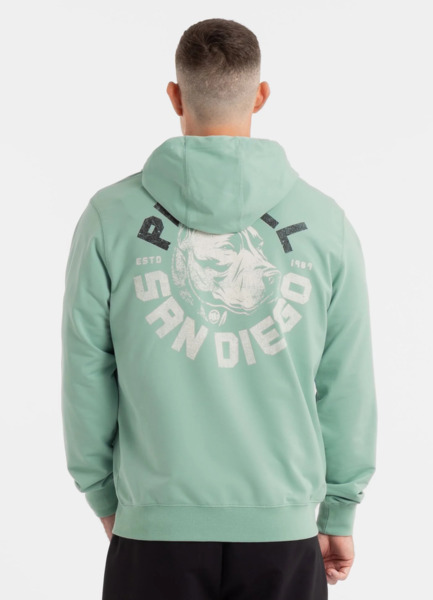 Men&#39;s zip-up hoodie PIT BULL &quot;DOG SD&quot; - mint
