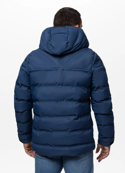 PIT BULL "STANFORD" quilted winter jacket with hood - navy blue
