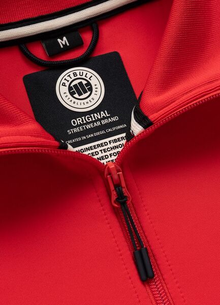 Bluza rozpinana Oldschool PIT BULL "POWERS" - czerwony