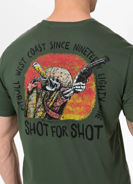 Koszulka męska PIT BULL "SHOT FOR SHOT" - ciemny zielony