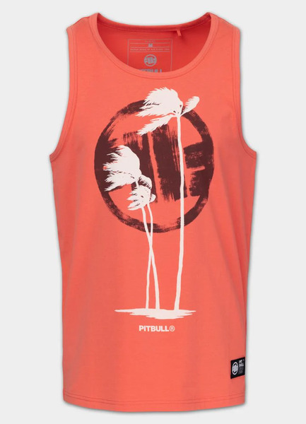 Tank Top PIT BULL Slim Fit "PALMS" - łososiowy
