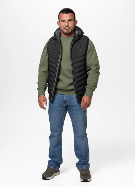 PIT BULL &quot;NAYLOR&quot; Quilted Hooded Vest - Black