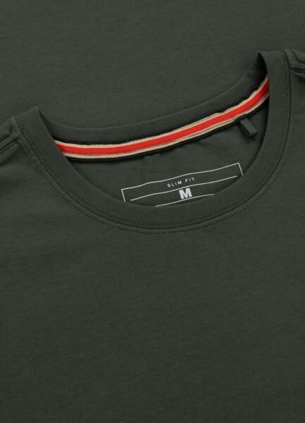 Koszulka męska PIT BULL Slim Fit "MINIMAL" - ciemny zielony