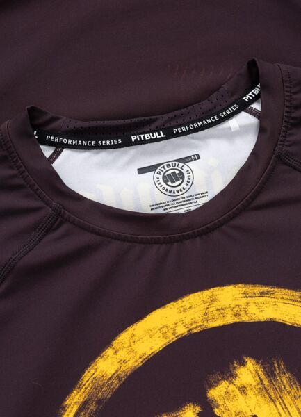 Rashguard PIT BULL "LOGO PALMS" - brązowy