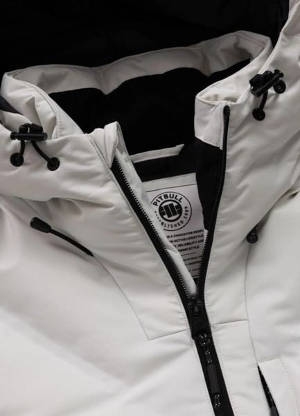 PIT BULL "STANFORD" quilted winter jacket with hood - off-white