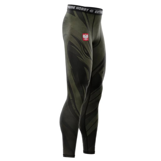 Legginsy sportowe męskie Extreme Hobby "POLSKA ULTIMATE" - khaki