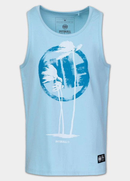 Tank Top PIT BULL Slim Fit "PALMS" - błękitny