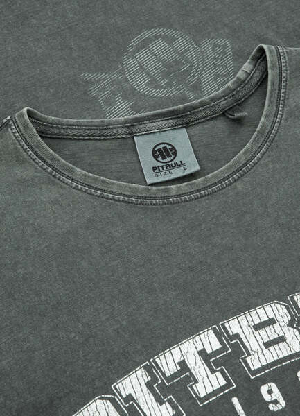 PIT BULL Denim Washed "Born In 1989" T-shirt - graphite