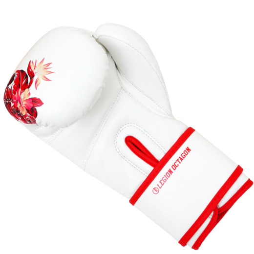 Rękawice bokserskie damskie Legion Octagon Flower - white/red
