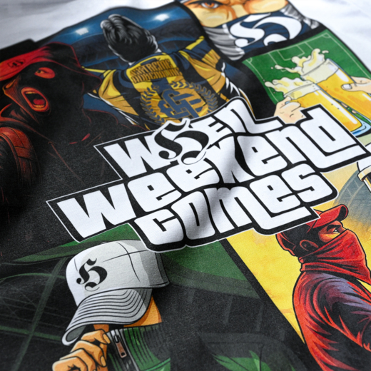 Koszulka Extreme Adrenaline "When Weekend Comes" - biała