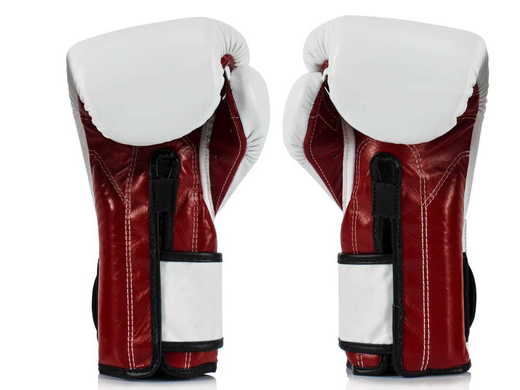 RĘKAWICE BOKSERSKIE FAIRTEX BGV9 (white/red palm/black piping) "Mexican Style" "K"