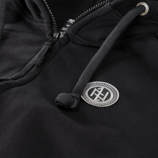 Bluza z kapturem rozpinana Dobermans Aggressive "ROUGH SEA"  BZ346A - czarna