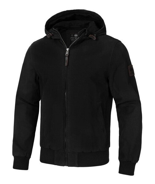 Kurtka męska przejściowa z kapturem PIT BULL "CRIMSON" - czarny