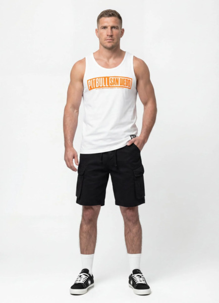 Tank Top PIT BULL Slim Fit "EIGHTY NINE DOG" - white