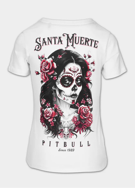 Koszulka damska PIT BULL "SANTA MUERTE ROSE" - biała