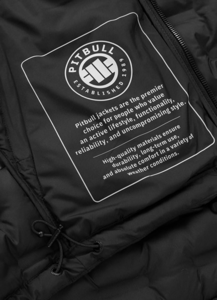 Kurtka zimowa PIT BULL pikowana z kapturem "CAMINO" - czarny