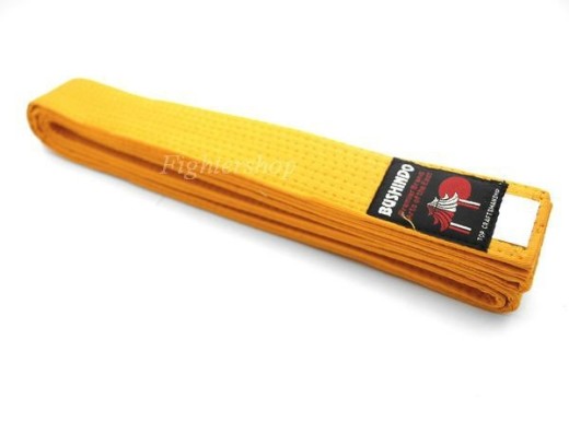A yellow Bushindo kimono belt