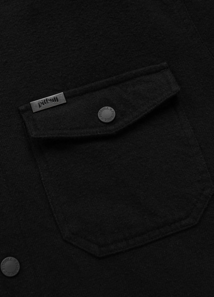 PIT BULL "PIONEER II" Flannel Hooded Jacket - Black