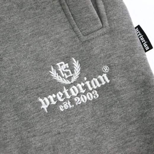 Spodnie dresowe Pretorian "Pretorian est. 2003" szare - ściągacz