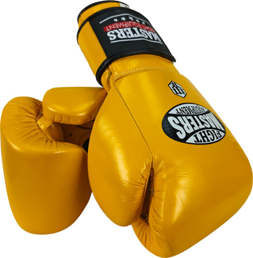 Rękawice bokserskie skórzane Masters RBT-MEX - żółte 12oz 