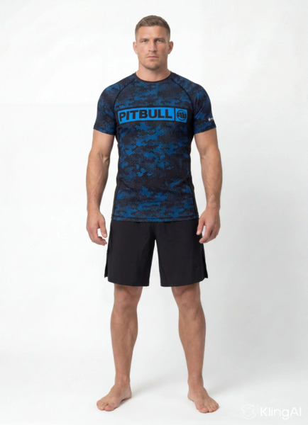 Rashguard PIT BULL "HEX CAMO HILLTOP" - niebieski