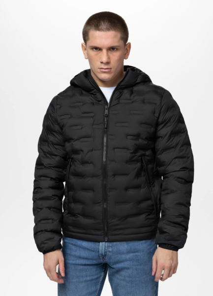 Kurtka zimowa PIT BULL pikowana z kapturem "CAMINO" - czarny