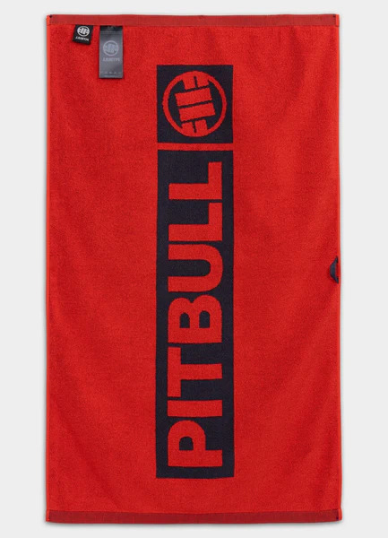PIT BULL &quot;HILLTOP&quot; Bath Towel - Graphite/Fire Red