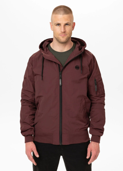 Kurtka męska przejściowa z kapturem PIT BULL "STEIN" - bordowy