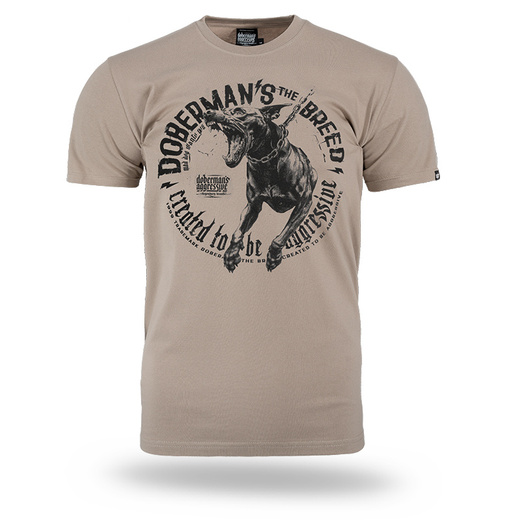 Koszulka T-shirt Dobermans Aggressive "THE BREED" TS373H - beżowy
