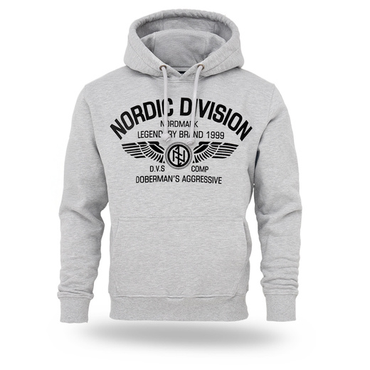 Bluza z kapturem Dobermans Aggressive "N.DIVISION BK409" - szara