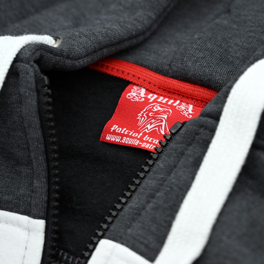 Patriotic hoodie graphite stripes Aquila &quot;Polska&quot;