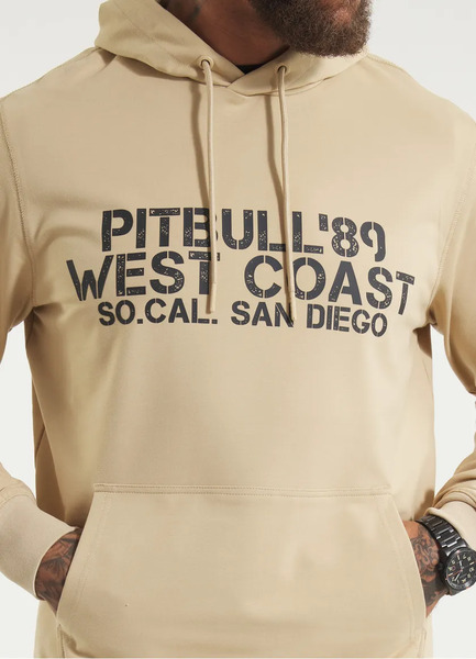Bluza męska z kapturem PIT BULL DRIVING - piaskowa