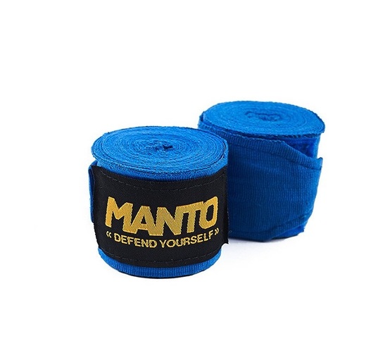 Boxing bandage MANTO 4m cotton wraps - blue