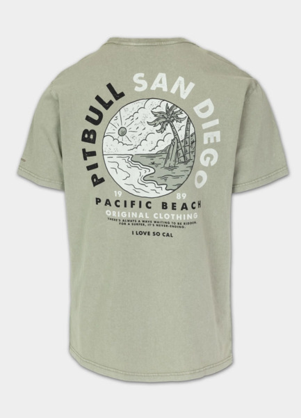 PIT BULL Denim Washed &quot;PLANET SURF&quot; Men&#39;s T-Shirt - Sage