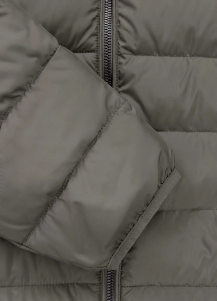 Kurtka zimowa PIT BULL pikowana z kapturem FOOTHILL - szarozielony