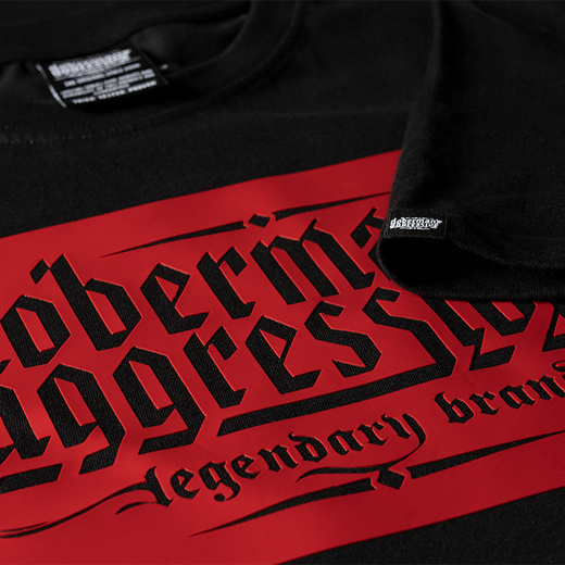 T-shirt Dobermans Aggressive &quot;RUBBER LOGO RED&quot; TS365A - black