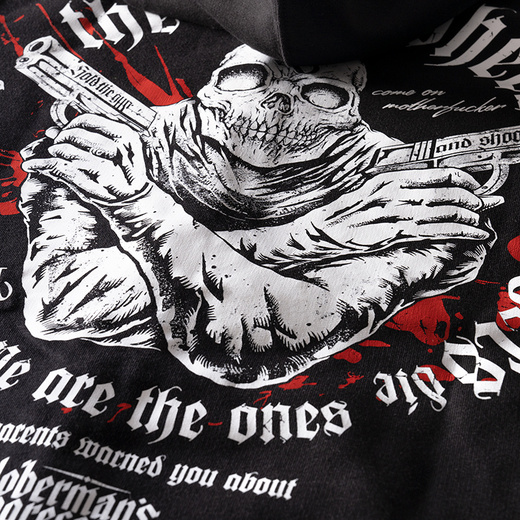 Bluza rozpinana z kapturem Dobermans Aggressive "BANG BANG" BZ330 - szara