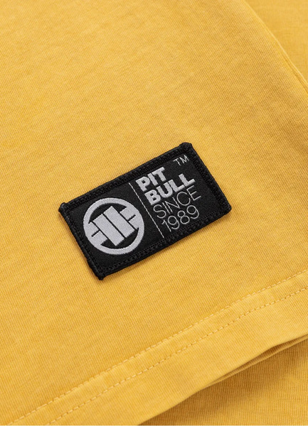 PIT BULL Denim Washed Men&#39;s T-Shirt &quot;MT. FUJI&quot; - Yellow