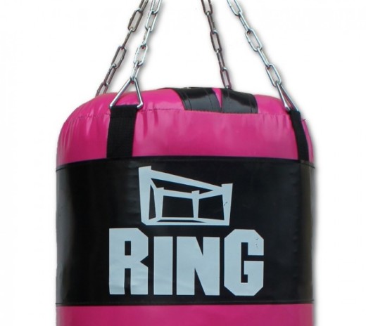 Boxing bag 120x35 25kg RING - pink