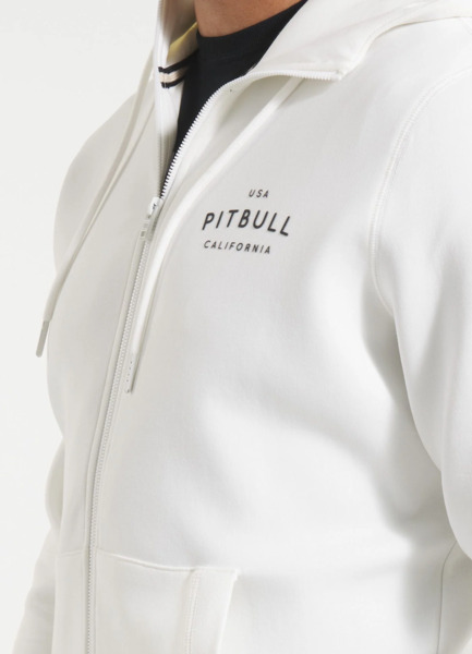 Bluza rozpinana z kapturem PIT BULL "SAMPSON" - off white
