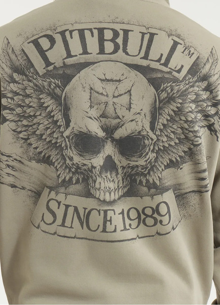 Bluza męska z kapturem PIT BULL "BITE ME" - oliwkowa