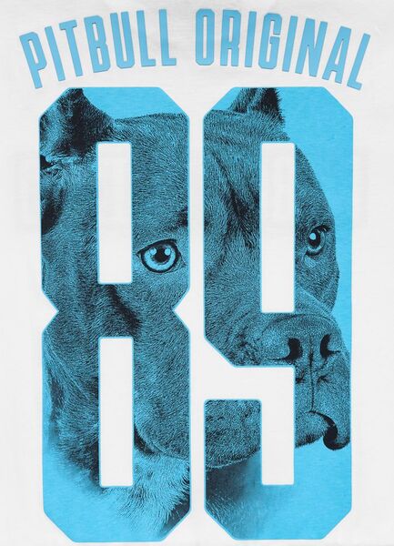 PIT BULL "EIGHTY NINE DOG" T-shirt - white/blue