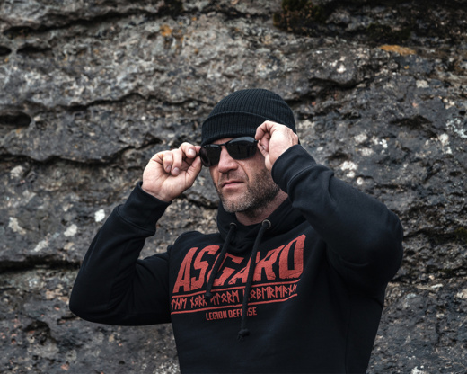 Bluza z kapturem Dobermans Aggressive "DEFENCE LEGION ASGARD BK332A" - czarna