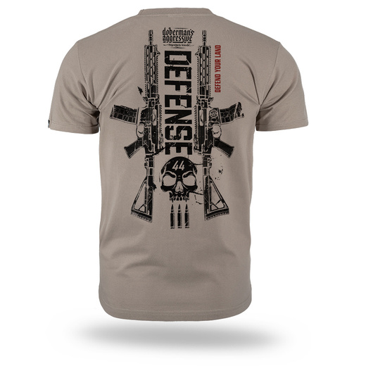 Koszulka T-shirt Dobermans Aggressive "DEFEND YOUR LAND TS418" - beżowa