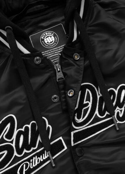 Kurtka przejściowa bejsbolówka z kapturem PIT BULL "ANGELA SAN DIEGO" - czarny