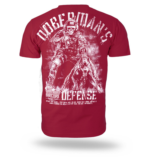 Koszulka T-shirt Dobermans Aggressive "DOBERMAN'S DEFENSE TS422" - czerwona